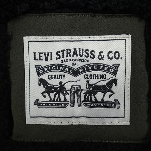 NEW Levis Jacket Mens S Green Softshell Sherpa Fleece Lined Zip Trucker Coat NWT - Picture 9 of 16